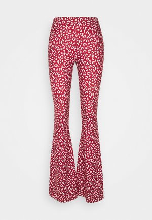LEOPARD BASIC PANTS - Kalhoty - red
