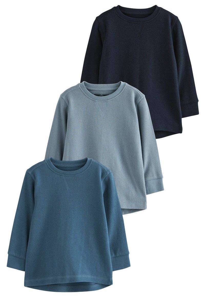Next - 3 PACK TEXTURED - Camiseta de manga larga - blue, Ampliar