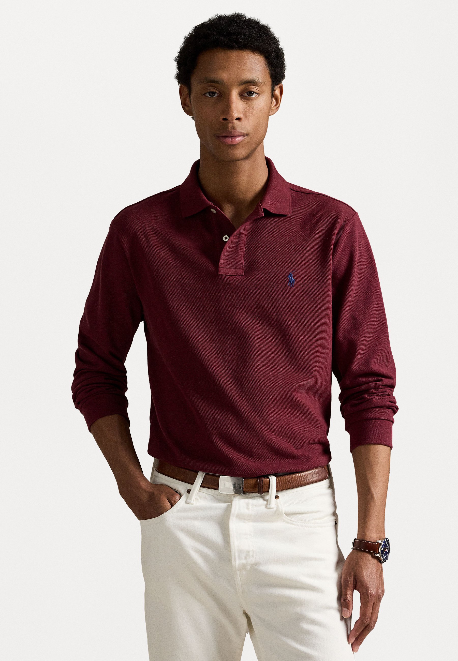 slim fit dress slacks Athletic Fit Dress Shirt in Burgundy main image 0
