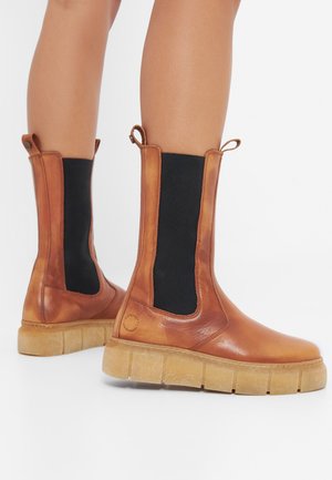 Stivaletti con plateau - light brown