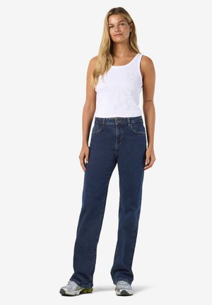 Noisy May NMYOLANDA WIDE LEG JEANS - Široke nogavice - dark blue denim