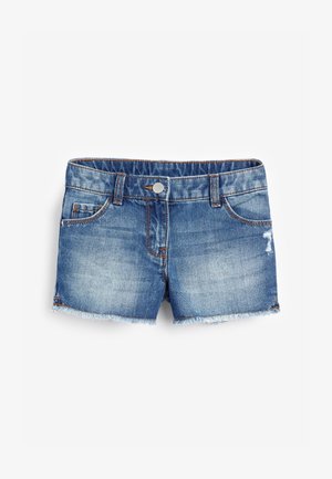 DARK BLUE FRAYED HEM SHORTS (3-16YRS) - Shorts vaqueros - mottled dark blue
