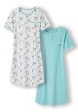 Damart LOT DE 2 PEIGNÉ - Camicia da notte - bleu feuillage