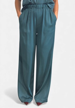 CON ELASTICO FLUIDO - Pantaloni - pavone