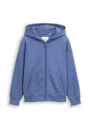 MIT RÜCKENPRINT - Sweat zippé - dusty faded blue