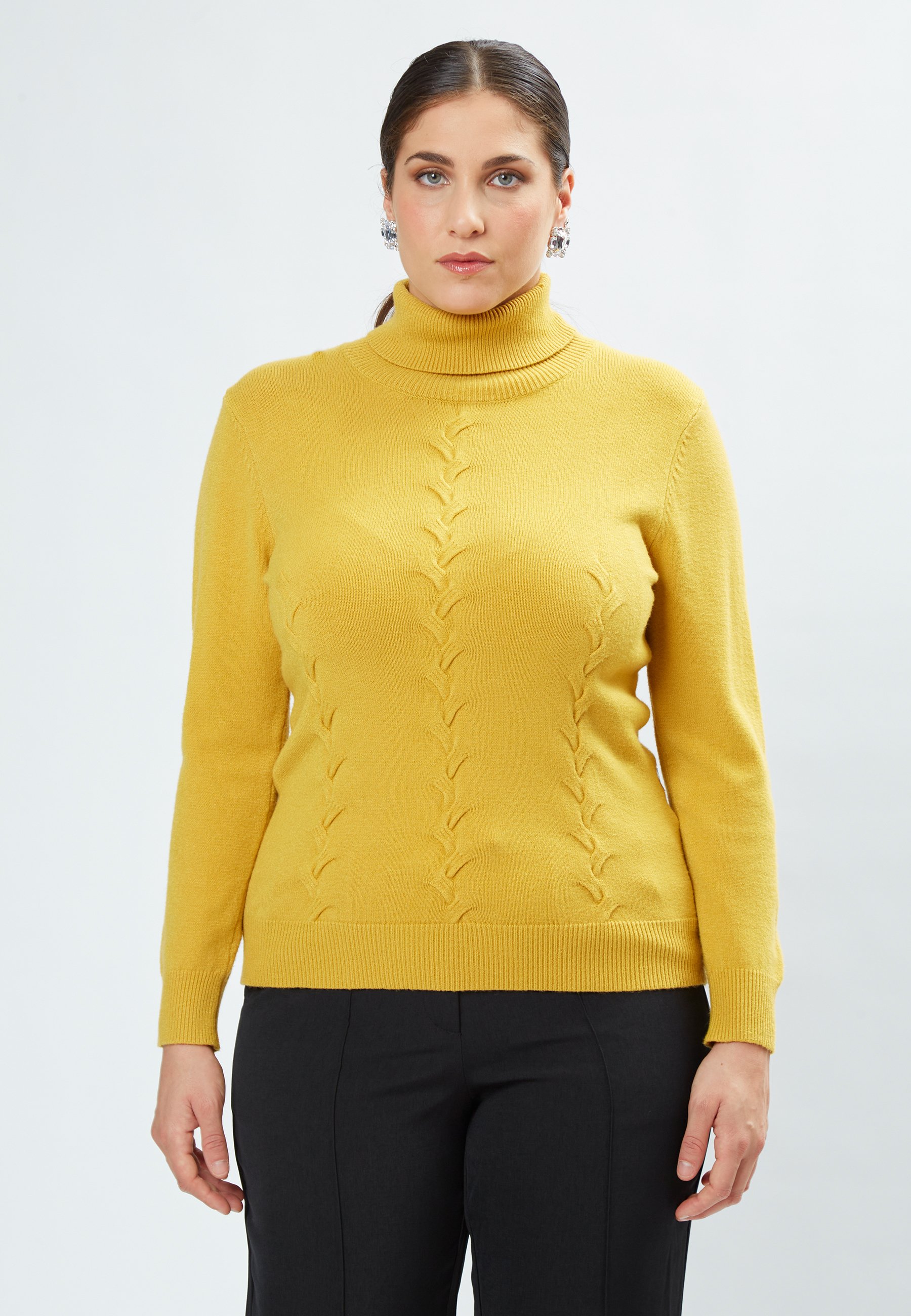Maison Form'elle TURTLENECK CABLED PULL Jumper mustard/mustard
