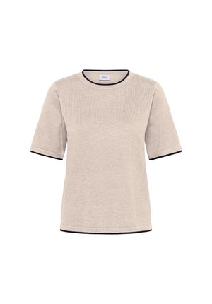 Saint Tropez, MILASZ CONTRAST STRIPE SHORT SLEEVE - T-shirt print - gray morn mel black contrast