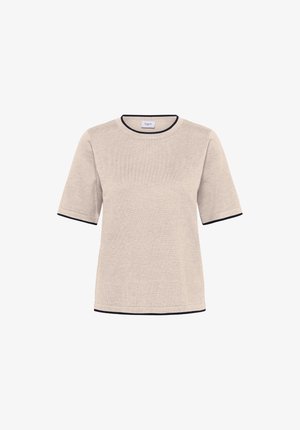 Saint Tropez, MILASZ CONTRAST STRIPE SHORT SLEEVE - T-shirt print - gray morn mel black contrast