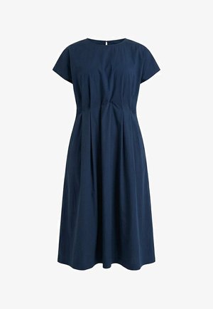 Ulla Popken, PLEATED CAP SLEEVE POCKET DRESS - Vapaa-ajan mekko - marine
