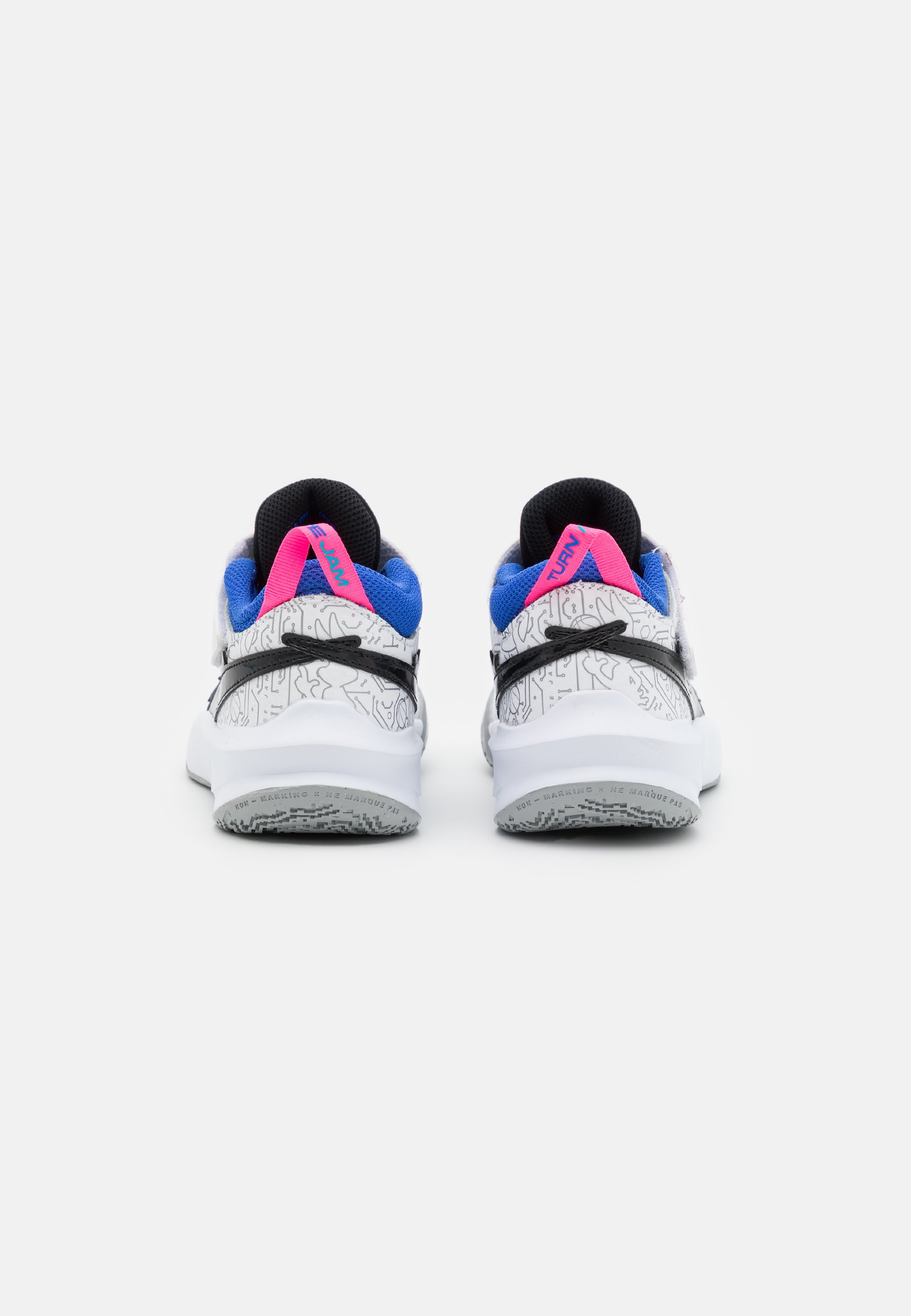 Nike Performance TEAM HUSTLE UNISEX - Basketbalschoenen - white/black/hyper  royal/pink blast/wit - Zalando.nl
