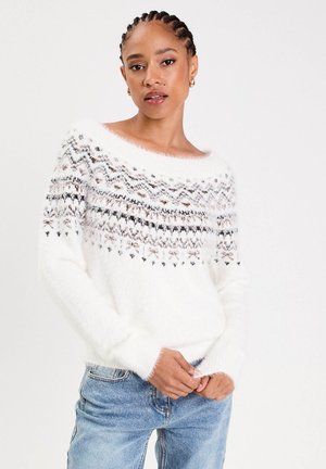 LANGARM - Strickpullover - ecru