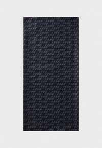 Schwarzer Stoff mit einem geometrischen Diamantmuster, glatte Textur, leicht, mit dem geprägten GripGrab-Logo in der unteren Ecke.