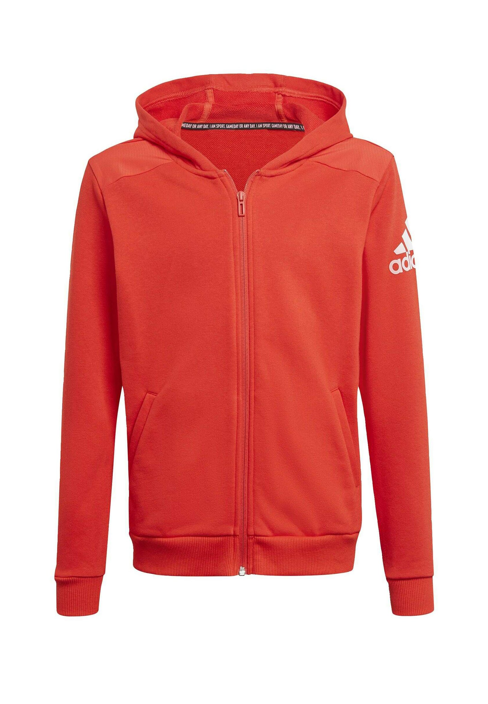 Adidas Performance Logo Full Zip Hoodie Sweatjakke Traeningstrojer Red Rod Zalando Dk