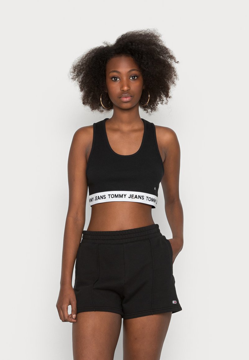 Tommy Jeans LOGO CROP - Topp - black