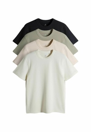 4 PACK REGULAR FIT CREW NECK WAFFLE  - Jednoduché tričko - charcoal grey