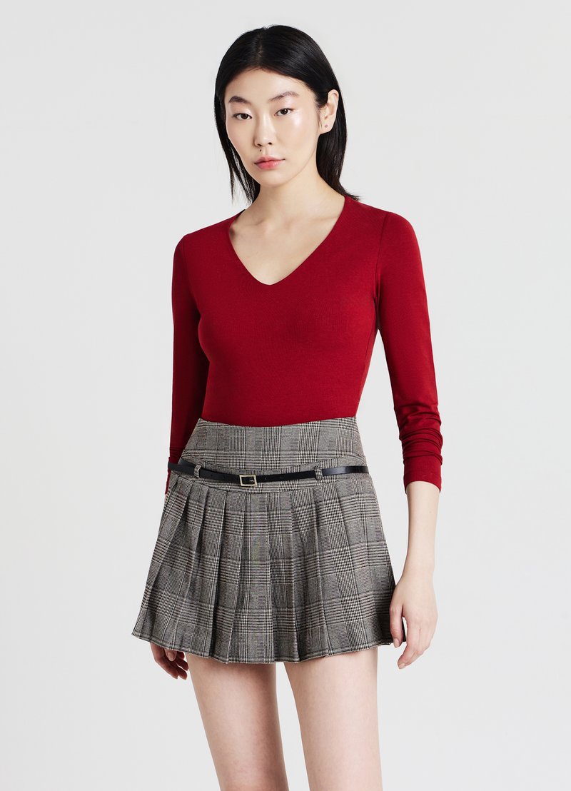 Calliope SCOLLO V - Maglietta a manica lunga - rosso scuro