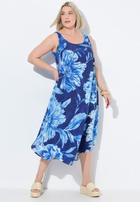Ulla Popken FLORAL PRINT A-LINE  - Denní šaty - indigo