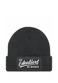 MoonWorks MIT PATCH MIT SPRUCH PARTY ESKALIERT EH WIEDER AUFDRUCK LUSTIG  - Beanie - dunkelgrau