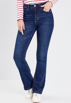 MIT HOHEM BUND - Jean bootcut - denim stone