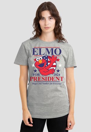 SESAME STREET ELMO FOR PRESIDENT  - Print T-shirt - mottled light grey