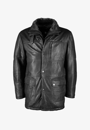 MIT BRUSTTASCHE - Leather jacket - black
