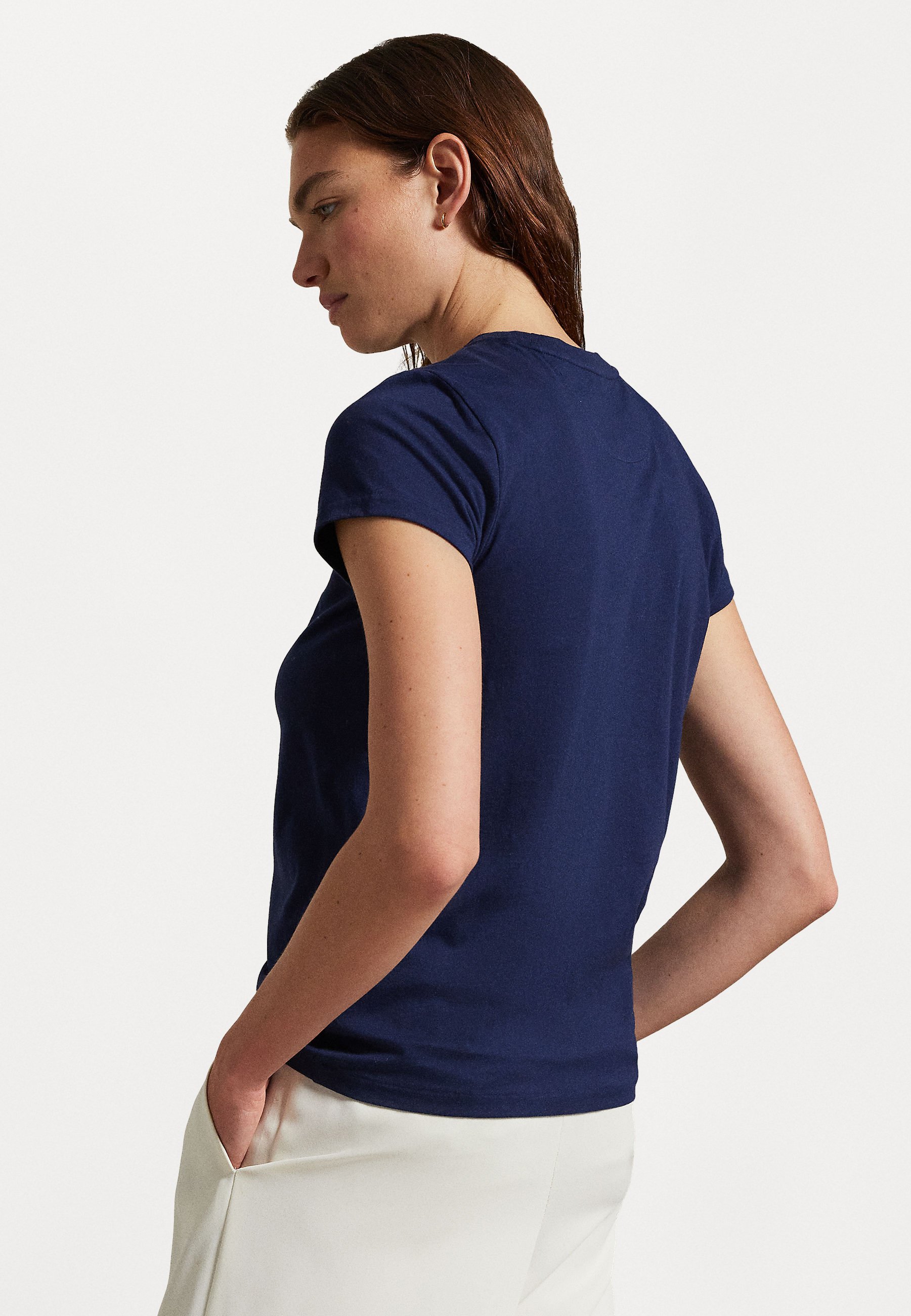 売れ筋商品|||ラルフローレン Tシャツ レディース トップス WIMBLEDON CREST COTTON JERSEY TEE - Print T-shirt - refined navy The Wimbledon Online Shop ︳ Polo Ralph Lauren Crest Cotton