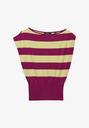 Superdry & Co, SUPERDRY DEEP RIB STRIPE BARDOT TOP.. - T-shirts print - magenta purple stripe