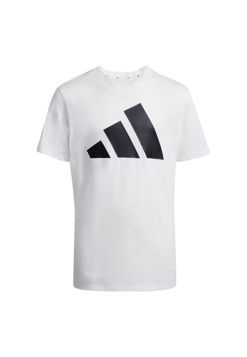 adidas JUNIOR BLOCK TEE UNISEX - Sports T-shirt - white black — foto 3