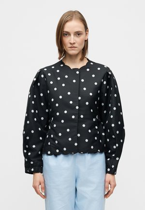 QUILTED DOTS VOLUMINOUS SLEEVE JACKET - Overgangsjakke - black