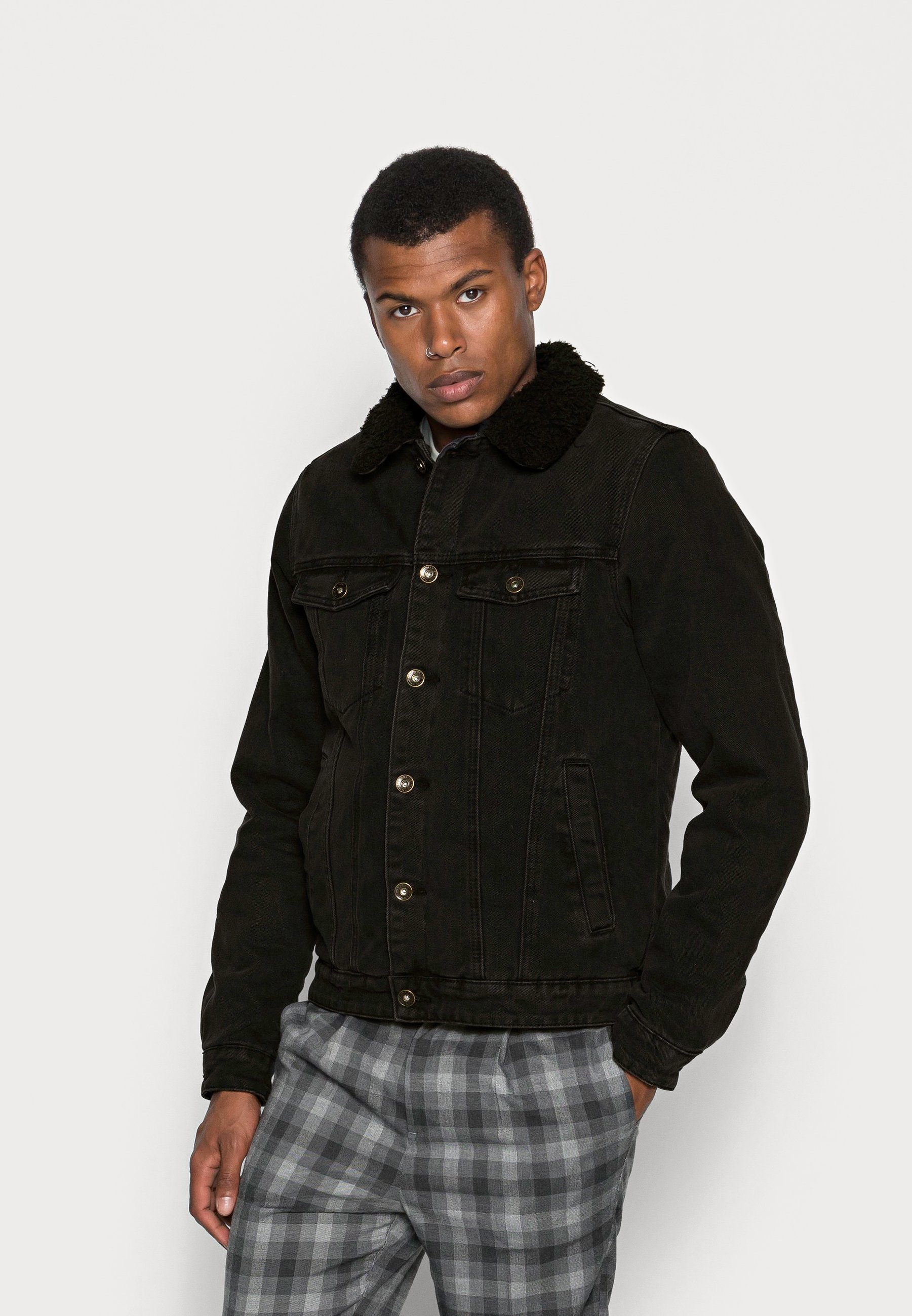 borg denim jacket cotton on