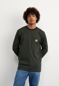 Carhartt WIP VERNER POCKET - Tops ar garām piedurknēm - dark navy/office green