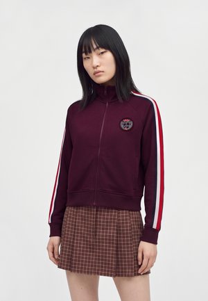 Tommy Jeans, GLOBAL STRIPE CREST TRACK JACKET - Суитшърт с цип - calypso berry