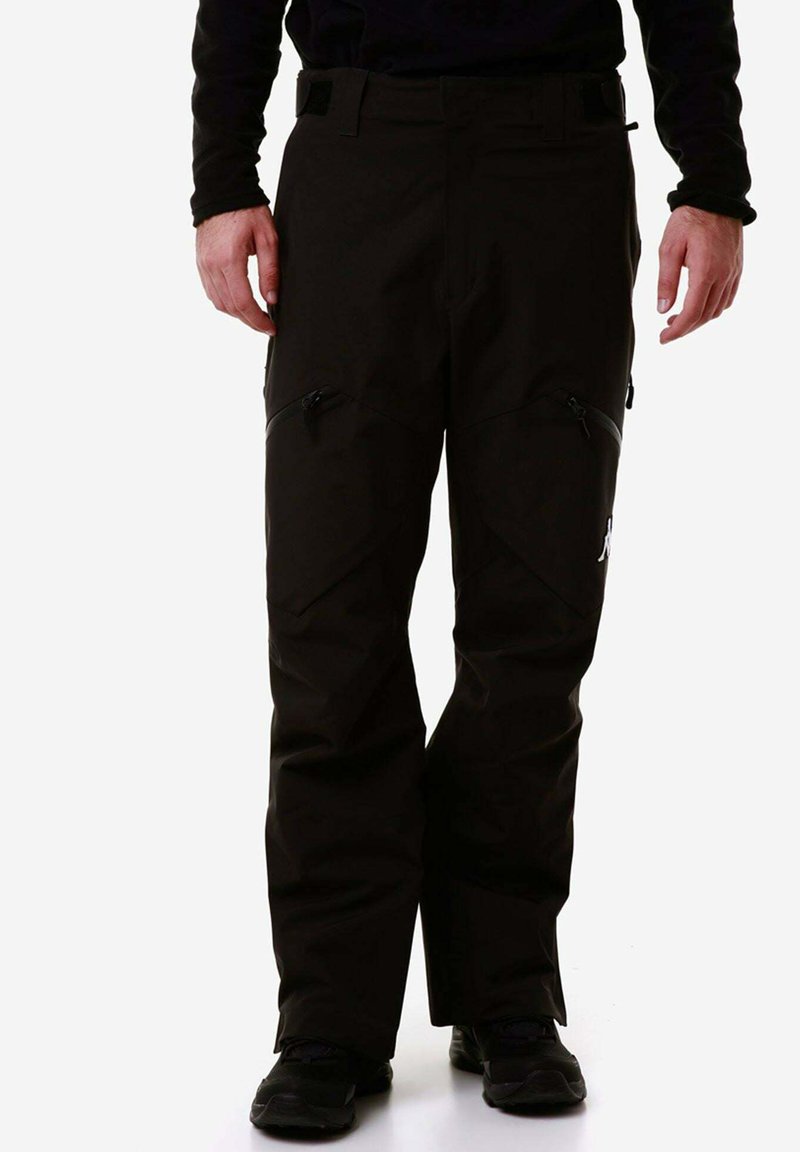 Pantaloni da sci neri con tasche con zip, vita regolabile e taglio dritto. Realizzati in tessuto resistente e impermeabile.