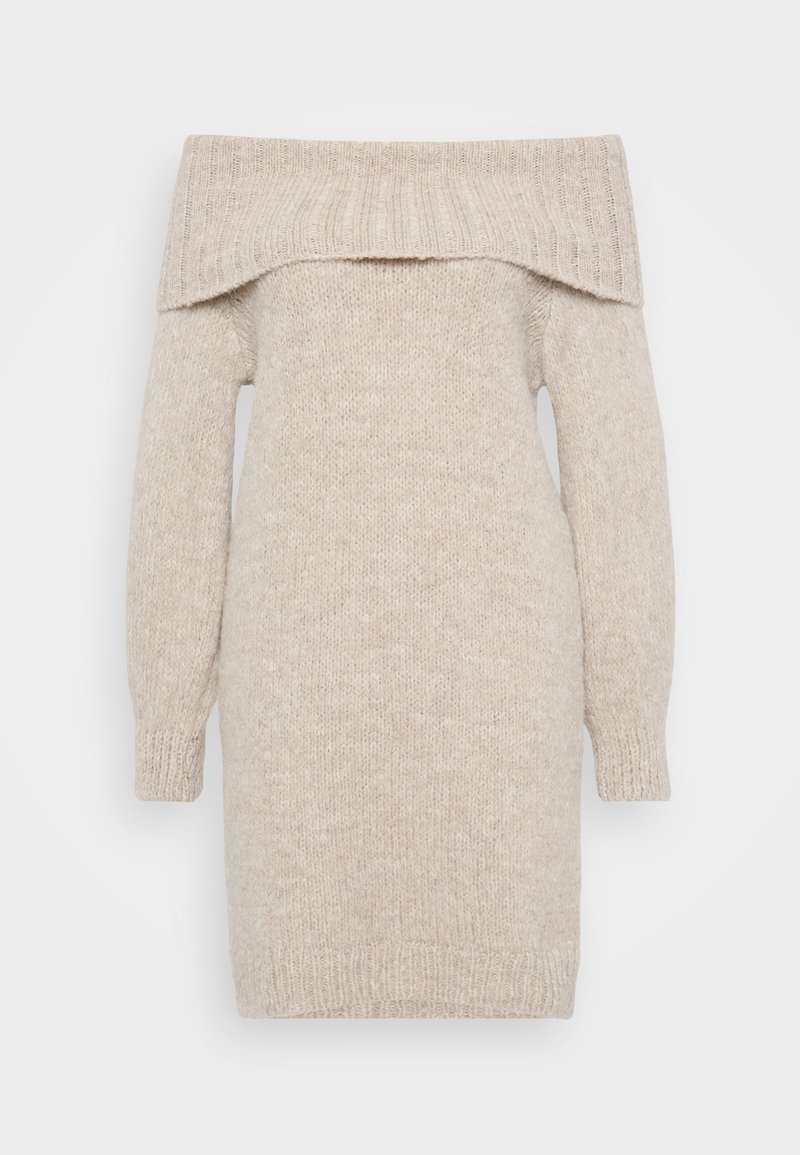 beige dress wedges ORDINARY WOMAN LONG SLEEVE OFF THE SHOULDER MINI DRESS  AKIRA