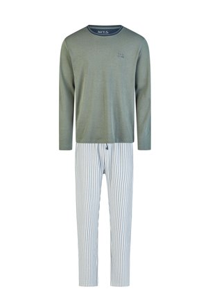 SET - Pyjama - green grey striped