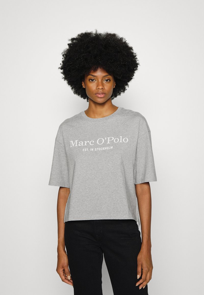 Marc O'Polo ROUND NECK - T-shirt estampada - dried clay melange