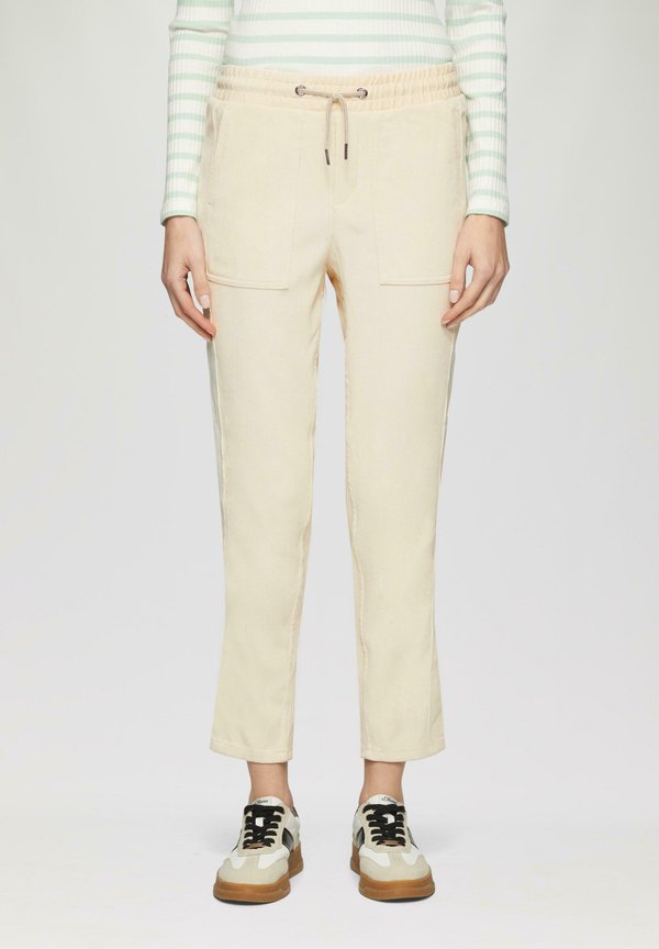 FEIN MIT ELASTIKBUND - Stoffhose - beige