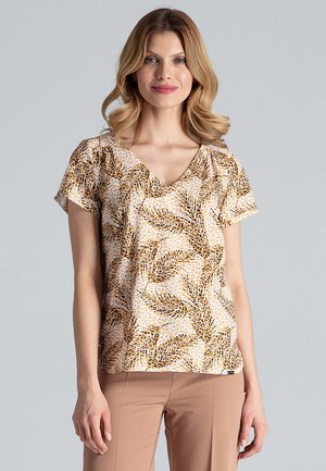 Figl SHORT-SLEEVED BLOUSE WITH V-NECKLINE - Blouse - pattern106