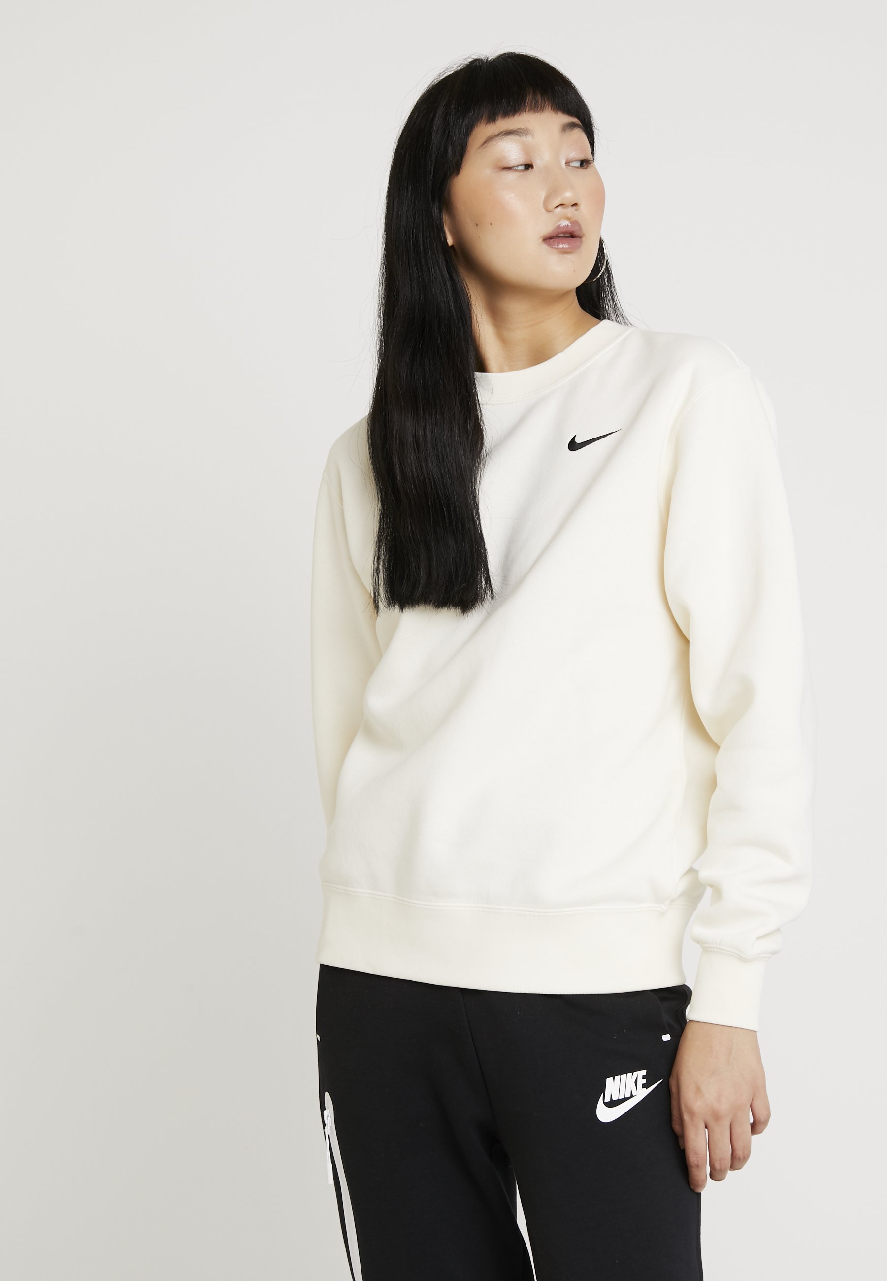 Nike Sportswear CREW TREND Sweater pale ivoryblack Nike Sportswear CREW TREND Sweater pale ivoryblack