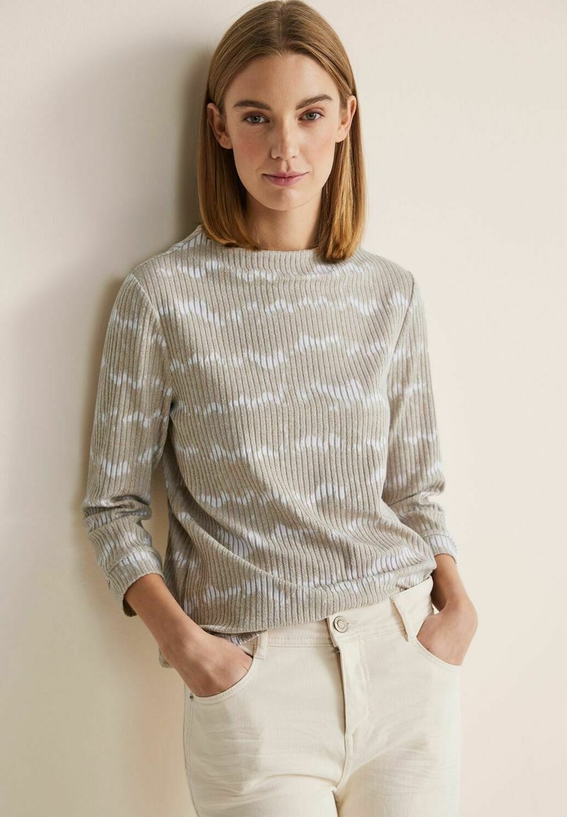 Street One MIT STREIFEN-STRUKTUR - Langarmshirt - beige