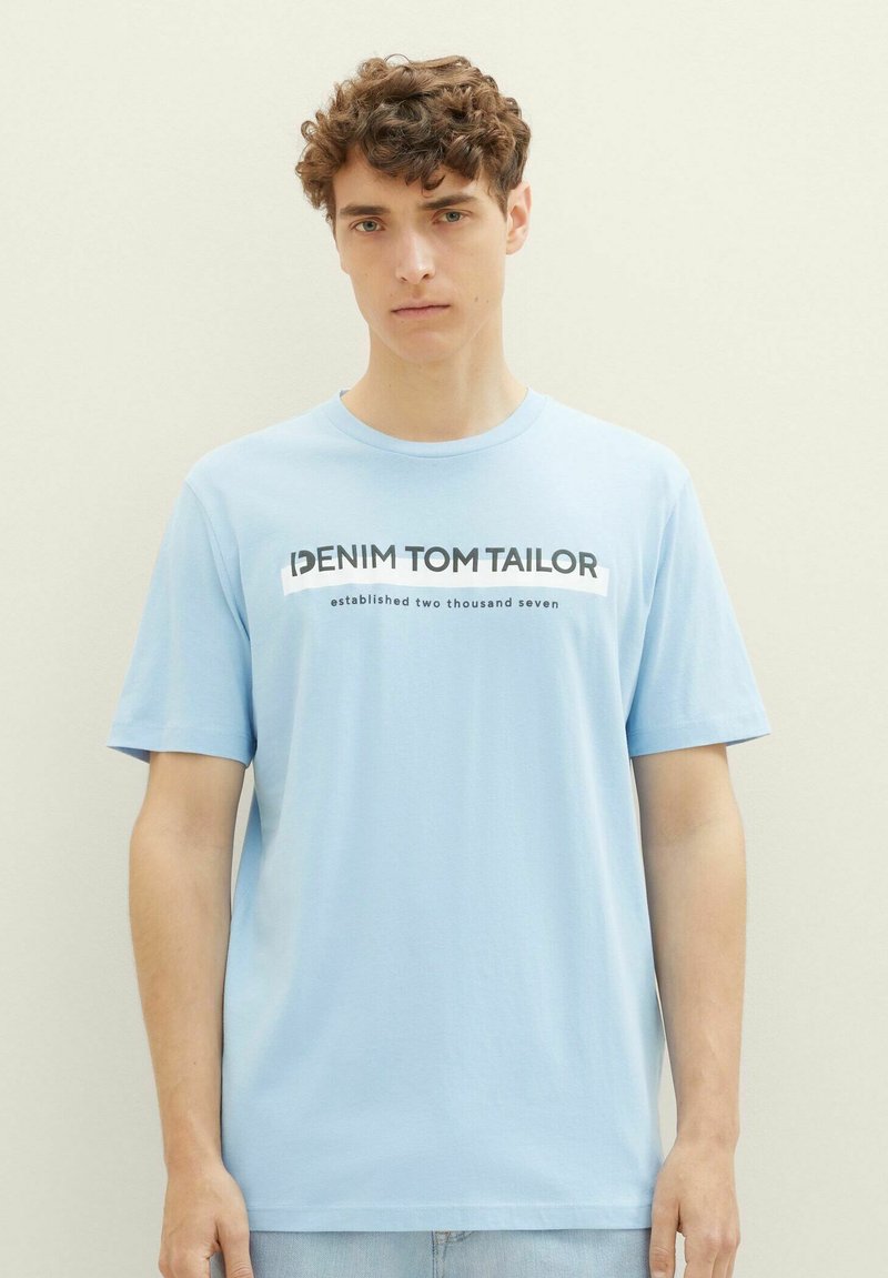 TOM TAILOR DENIM Triko s potiskem - washed out middle blue