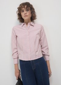 Calliope CROPPED A RIGHE - Camicia - rosa cipria