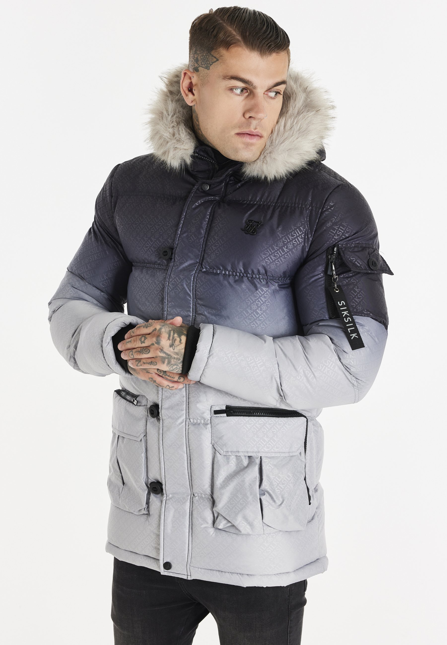 sik silk puffer parka jacket