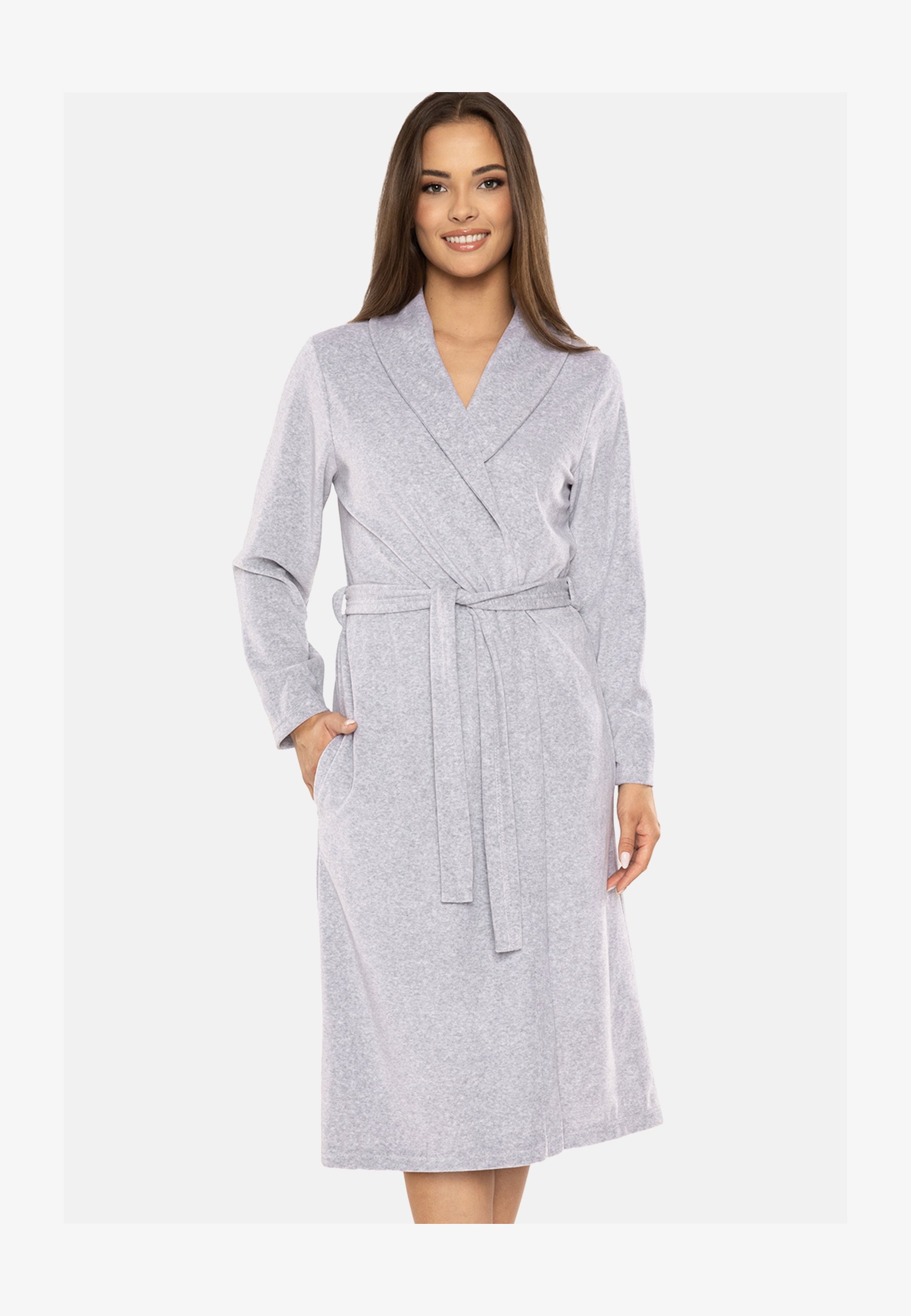 Vivisence Accappatoio In Cotone Per Donna - Blu Scuro - Con Cintura E Tasche - Taglia 50
