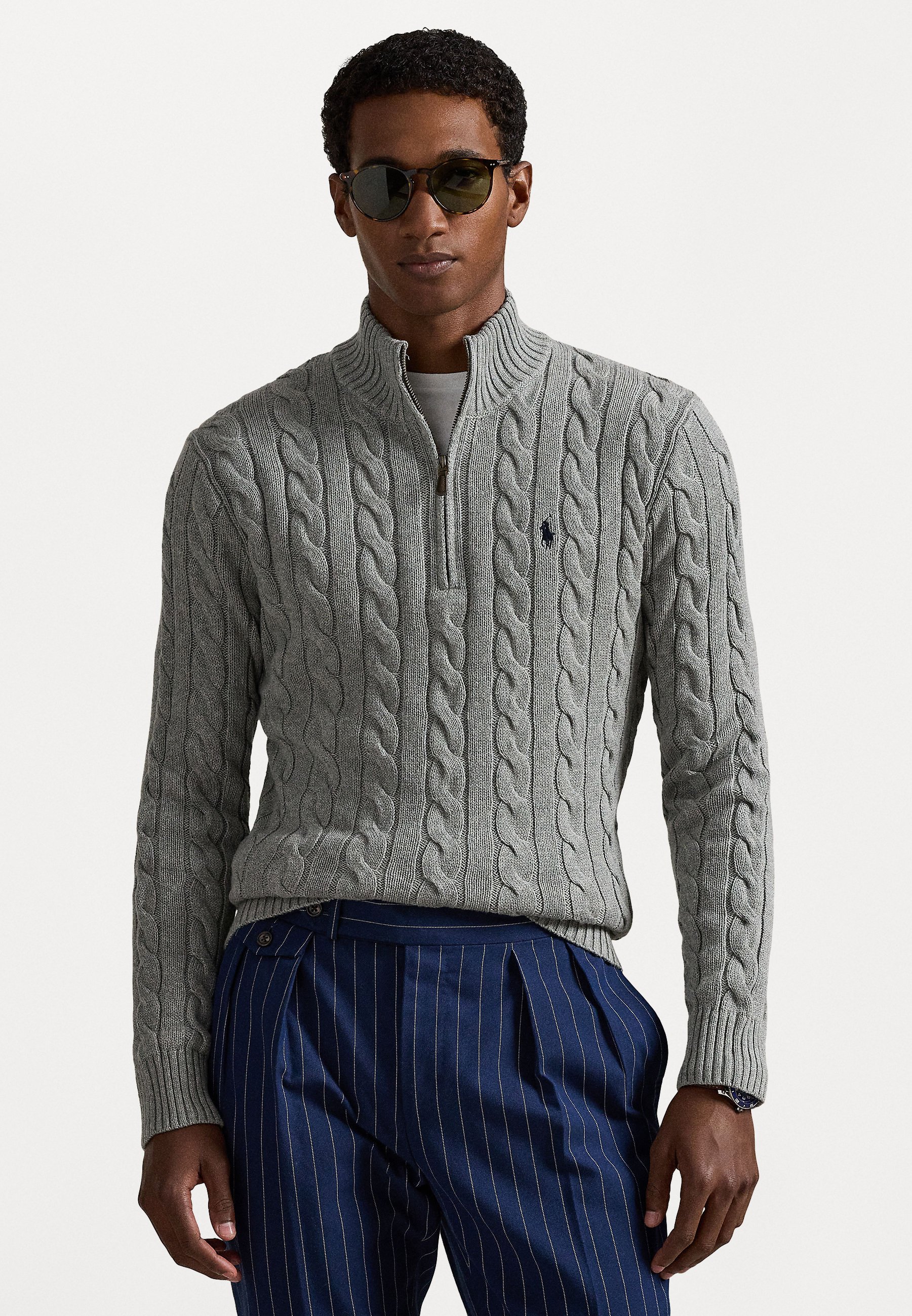 Polo Ralph Lauren CABLE-KNIT COTTON QUARTER-ZIP SWEATER - Jumper