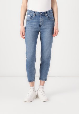 TROUSERS MID WAIST TAPERED LEG - Jeans Slim Fit - blue denim