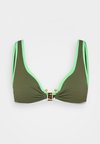 BEACH BOUND RING FRONT TANK - Bikini felső - khaki