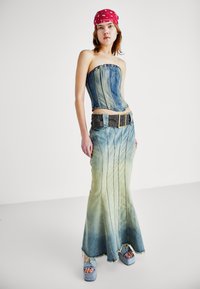 Jaded London FISHTAIL SKIRT - Maxi sukně - light wash