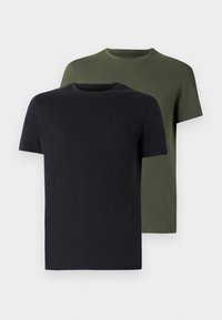 2 PACK - Basic T-shirt - black/khaki