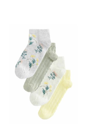 Next 4 PACK - Ponožky - green yellow floral